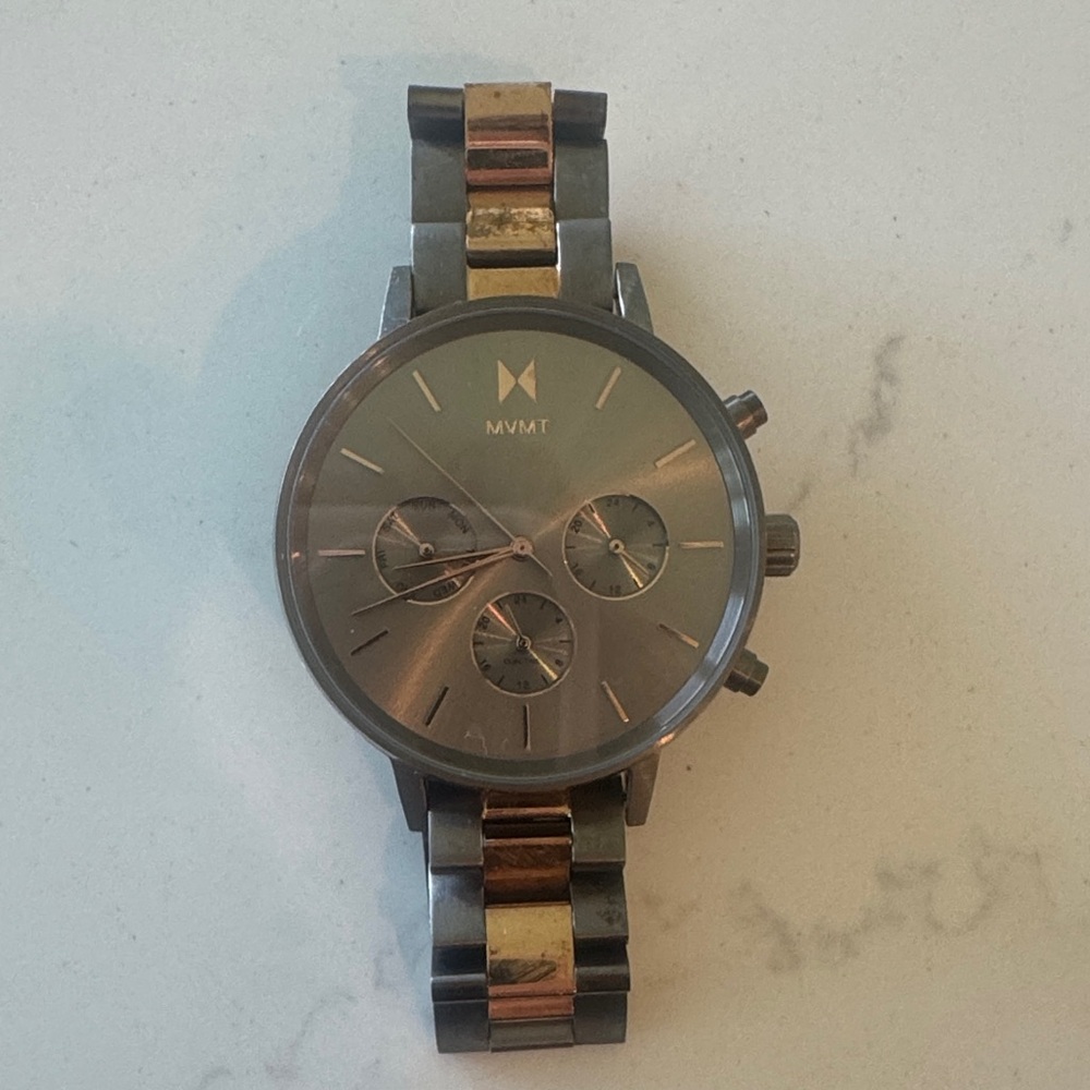 MVMT Gold and Black Chronograph Watch